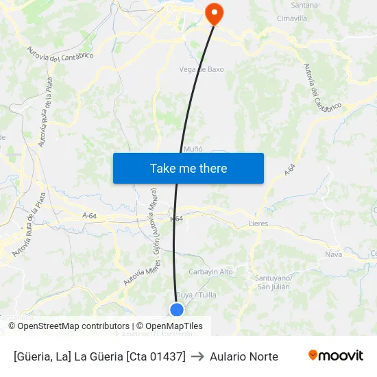 [Güeria, La]  La Güeria [Cta 01437] to Aulario Norte map