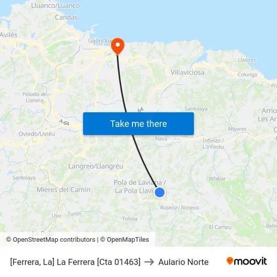 [Ferrera, La]  La Ferrera [Cta 01463] to Aulario Norte map