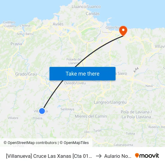 [Villanueva]  Cruce Las Xanas [Cta 01617] to Aulario Norte map