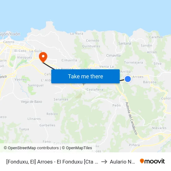 [Fonduxu, El]  Arroes - El Fonduxu [Cta 01889] to Aulario Norte map