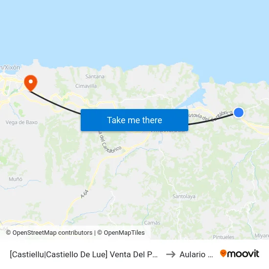 [Castiellu|Castiello De Lue]  Venta Del Pobre [Cta 01957] to Aulario Norte map