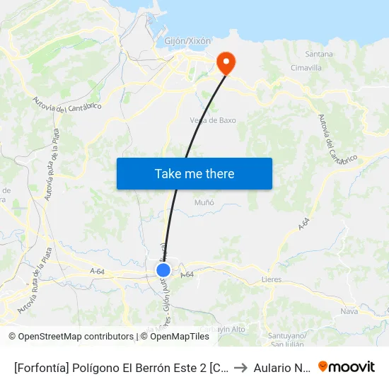 [Forfontía]  Polígono El Berrón Este 2 [Cta 02033] to Aulario Norte map