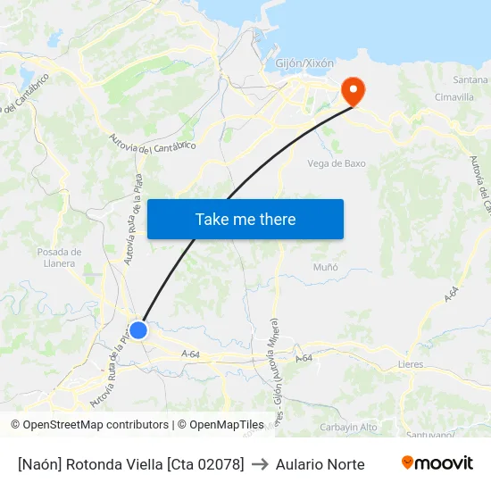 [Naón]  Rotonda Viella [Cta 02078] to Aulario Norte map