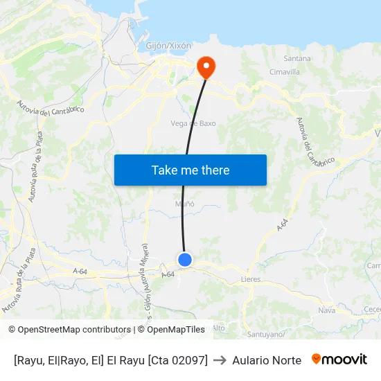 [Rayu, El|Rayo, El]  El Rayu [Cta 02097] to Aulario Norte map
