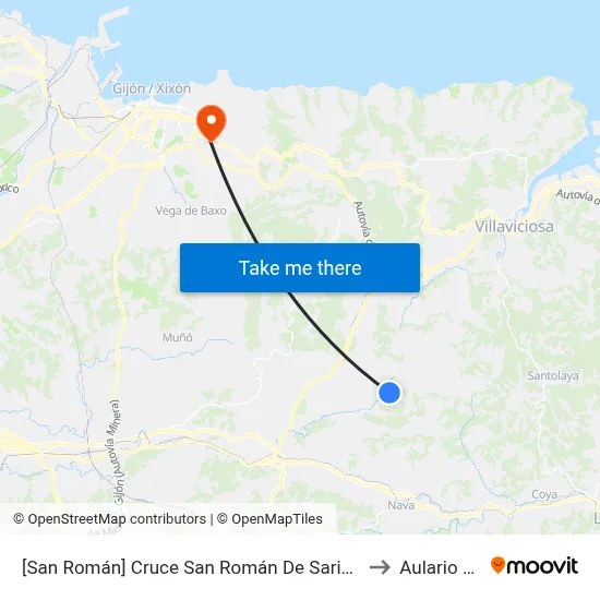 [San Román]  Cruce San Román De Sariego [Cta 02113] to Aulario Norte map