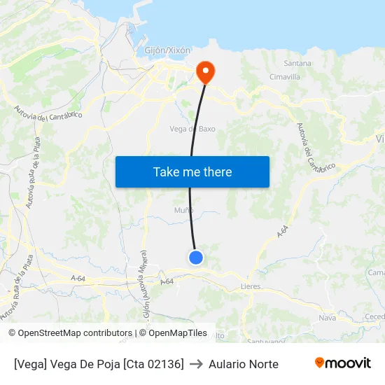 [Vega]  Vega De Poja [Cta 02136] to Aulario Norte map