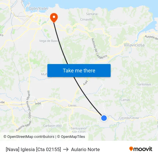 [Nava]  Iglesia [Cta 02155] to Aulario Norte map