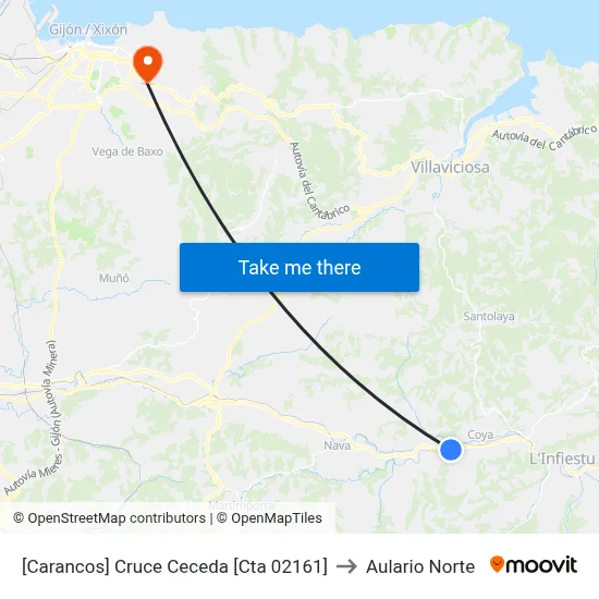 [Carancos]  Cruce Ceceda [Cta 02161] to Aulario Norte map