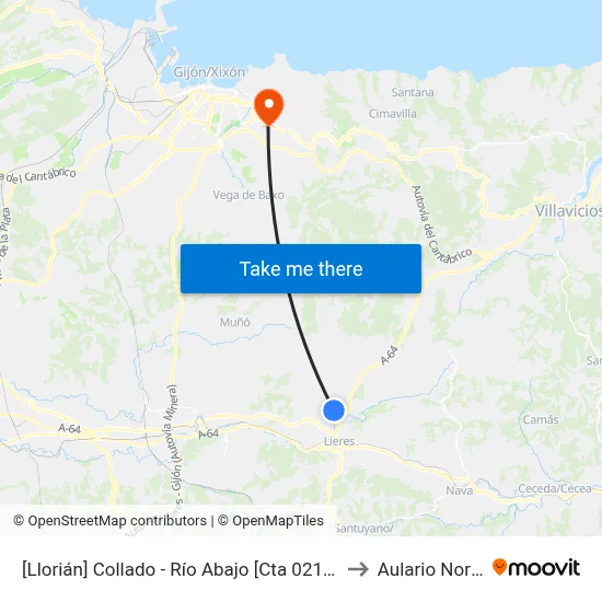 [Llorián]  Collado - Río Abajo [Cta 02166] to Aulario Norte map