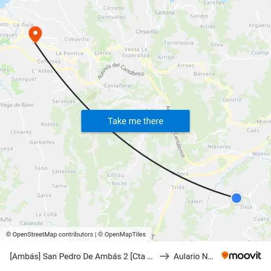 [Ambás]  San Pedro De Ambás 2 [Cta 02173] to Aulario Norte map