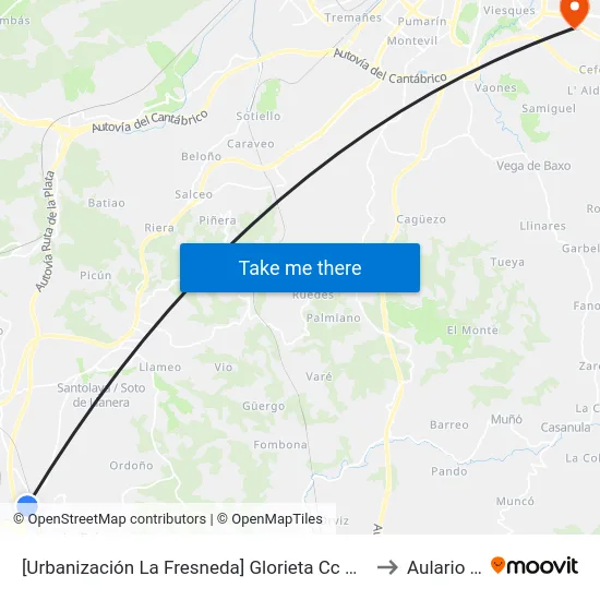 [Urbanización La Fresneda]  Glorieta Cc Azabache [Cta 02325] to Aulario Norte map