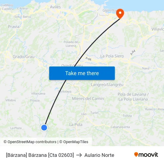 [Bárzana]  Bárzana [Cta 02603] to Aulario Norte map