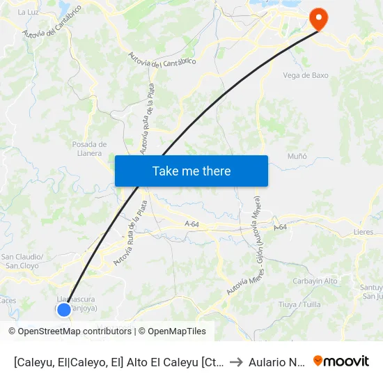 [Caleyu, El|Caleyo, El]  Alto El Caleyu [Cta 02647] to Aulario Norte map