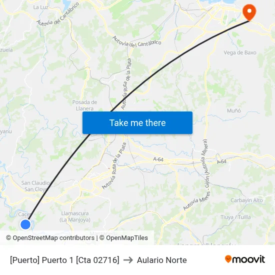 [Puerto]  Puerto 1 [Cta 02716] to Aulario Norte map