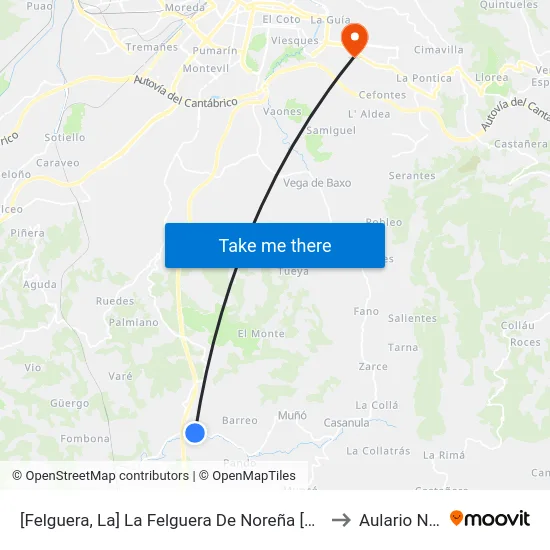 [Felguera, La]  La Felguera De Noreña [Cta 02766] to Aulario Norte map