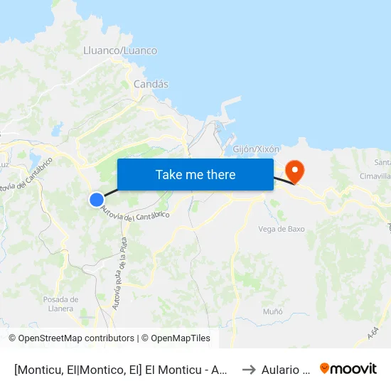 [Monticu, El|Montico, El]  El Monticu - Ambás [Cta 02938] to Aulario Norte map