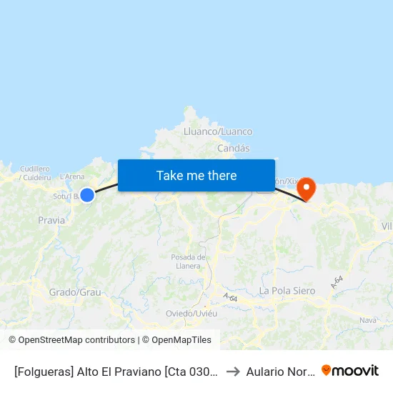 [Folgueras]  Alto El Praviano [Cta 03001] to Aulario Norte map