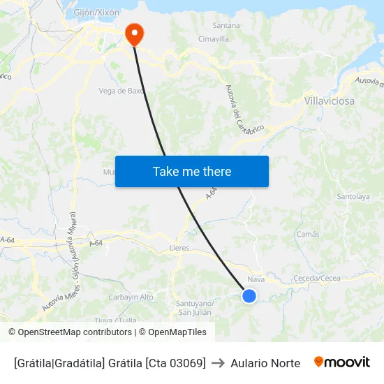 [Grátila|Gradátila]  Grátila [Cta 03069] to Aulario Norte map