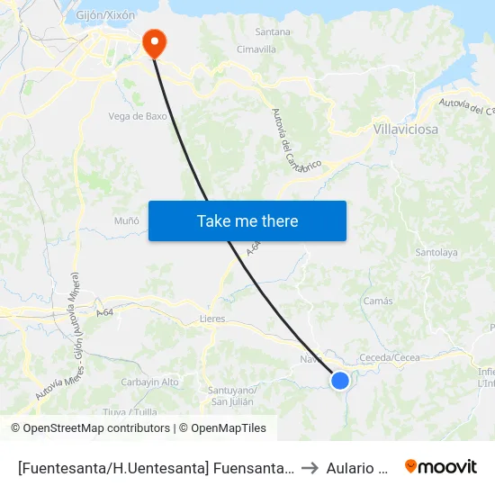 [Fuentesanta/H.Uentesanta]  Fuensanta [Cta 03180] to Aulario Norte map