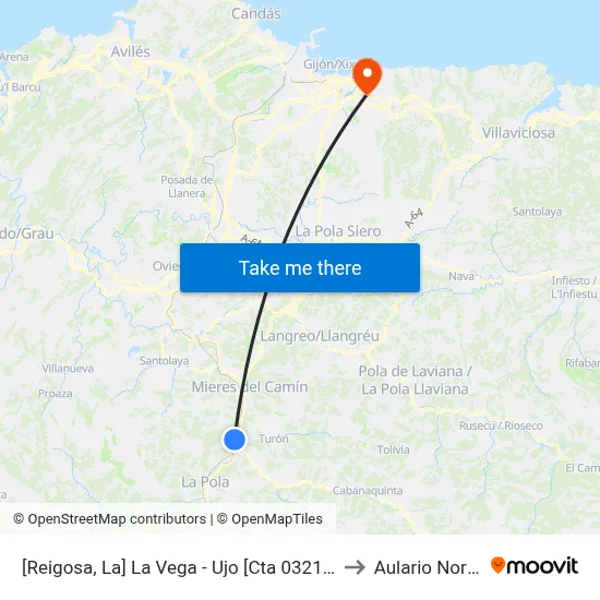 [Reigosa, La]  La Vega - Ujo [Cta 03219] to Aulario Norte map