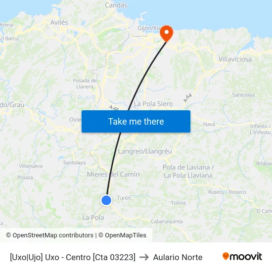 [Uxo|Ujo]  Uxo - Centro [Cta 03223] to Aulario Norte map