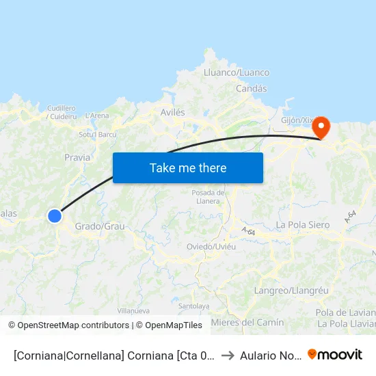 [Corniana|Cornellana]  Corniana [Cta 03244] to Aulario Norte map