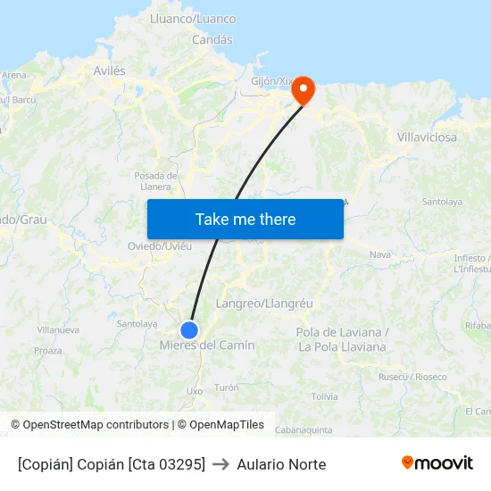 [Copián]  Copián [Cta 03295] to Aulario Norte map