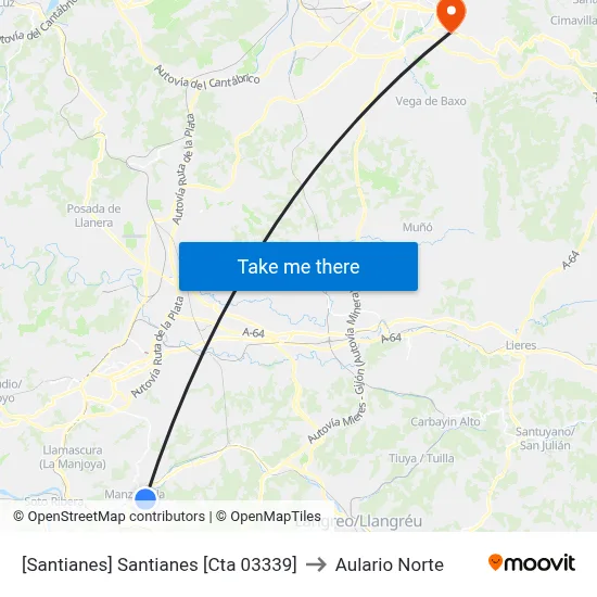 [Santianes]  Santianes [Cta 03339] to Aulario Norte map