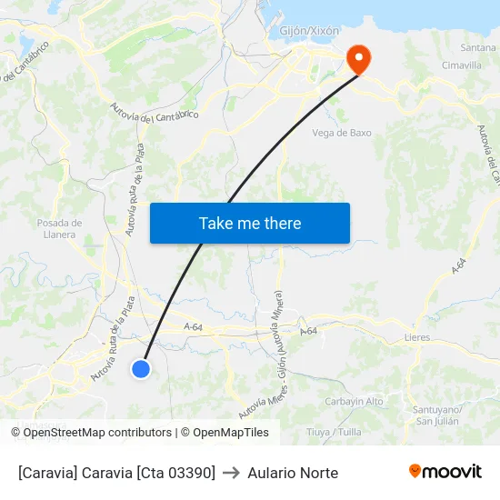 [Caravia]  Caravia [Cta 03390] to Aulario Norte map
