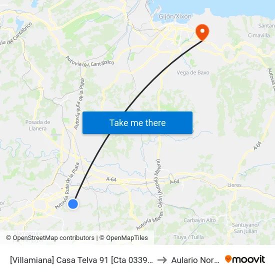 [Villamiana]  Casa Telva 91 [Cta 03395] to Aulario Norte map