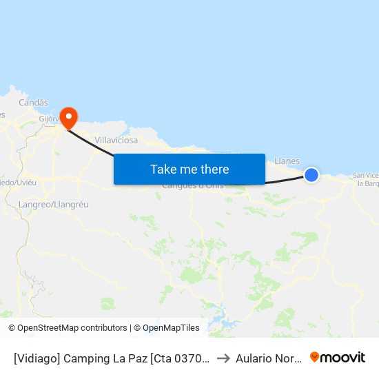 [Vidiago]  Camping La Paz [Cta 03701] to Aulario Norte map