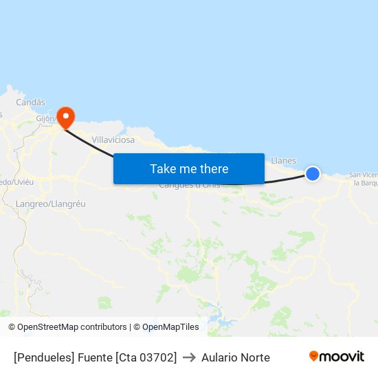[Pendueles]  Fuente [Cta 03702] to Aulario Norte map