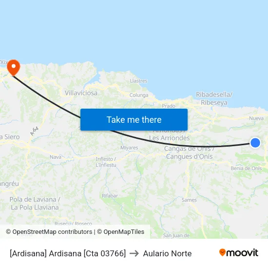 [Ardisana]  Ardisana [Cta 03766] to Aulario Norte map