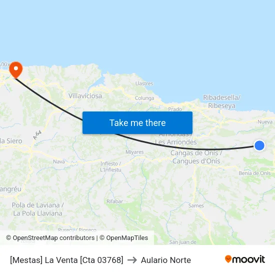 [Mestas]  La Venta [Cta 03768] to Aulario Norte map