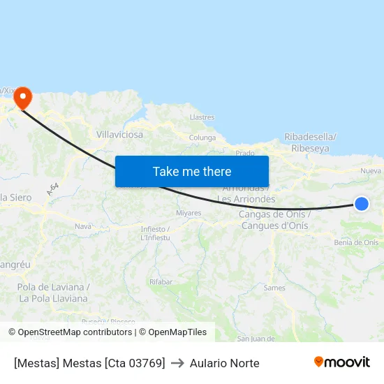 [Mestas]  Mestas [Cta 03769] to Aulario Norte map