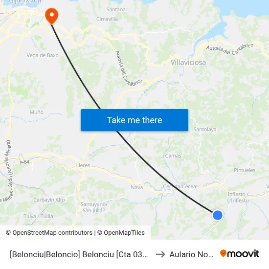 [Belonciu|Beloncio]  Belonciu [Cta 03808] to Aulario Norte map