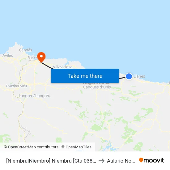 [Niembru|Niembro]  Niembru [Cta 03813] to Aulario Norte map