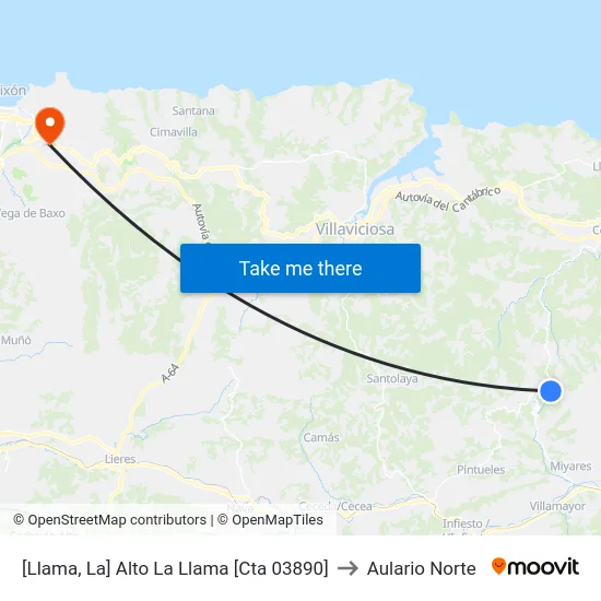 [Llama, La]  Alto La Llama [Cta 03890] to Aulario Norte map