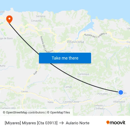 [Miyares]  Miyares [Cta 03913] to Aulario Norte map