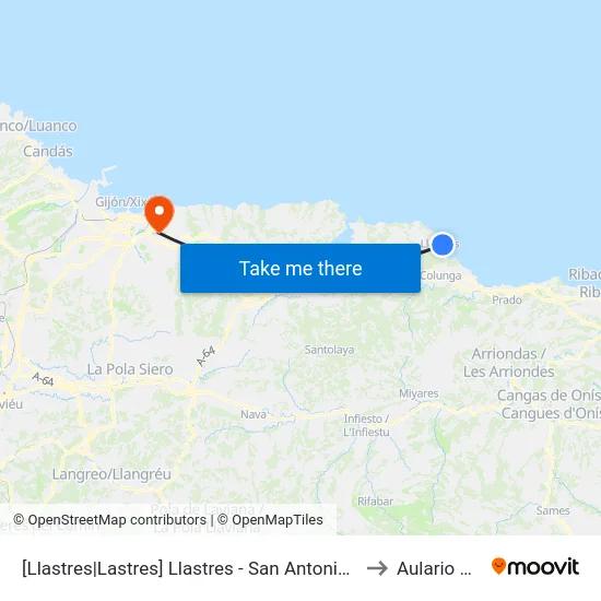 [Llastres|Lastres]  Llastres - San Antonio [Cta 03970] to Aulario Norte map