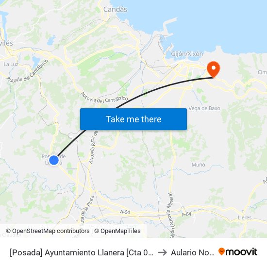 [Posada]  Ayuntamiento Llanera [Cta 04136] to Aulario Norte map