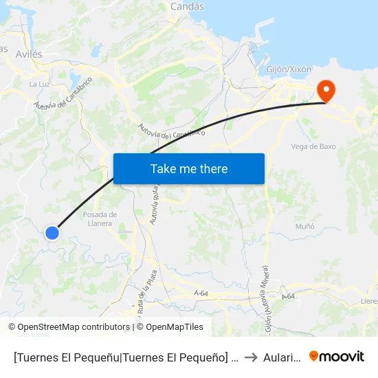 [Tuernes El Pequeñu|Tuernes El Pequeño]  Tuernes El Pequeñu [Cta 04202] to Aulario Norte map