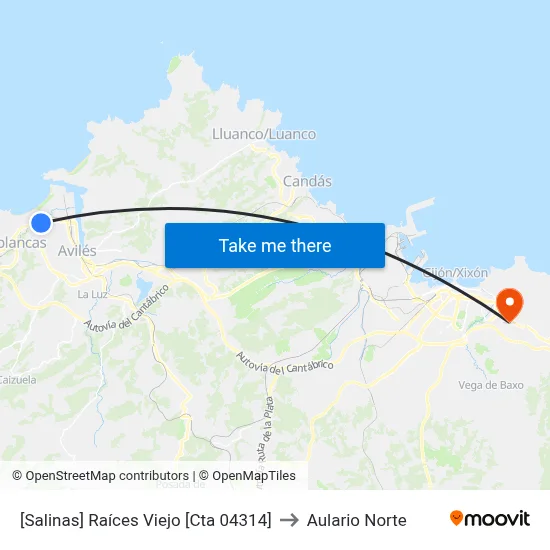[Salinas]  Raíces Viejo [Cta 04314] to Aulario Norte map
