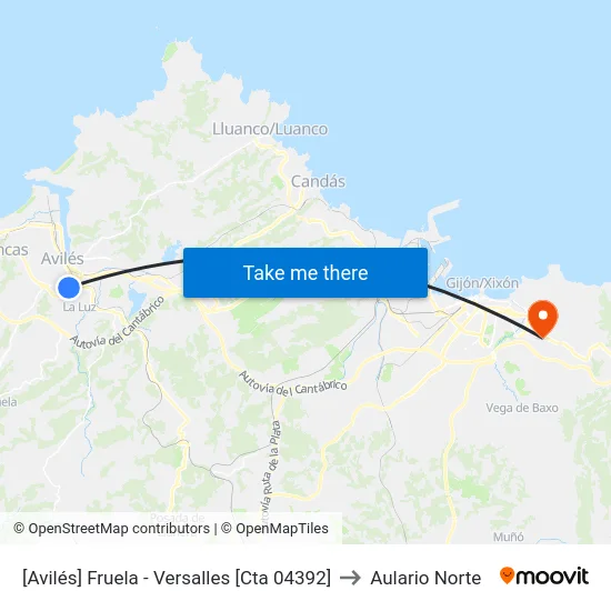 [Avilés]  Fruela - Versalles [Cta 04392] to Aulario Norte map