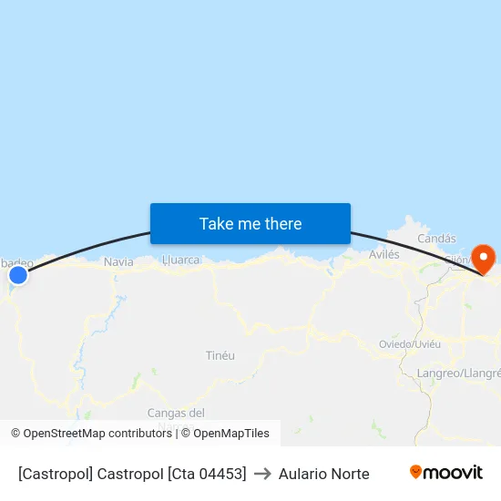 [Castropol]  Castropol [Cta 04453] to Aulario Norte map