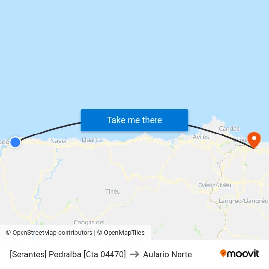 [Serantes]  Pedralba [Cta 04470] to Aulario Norte map