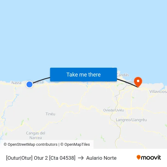 [Outur|Otur]  Otur 2 [Cta 04538] to Aulario Norte map