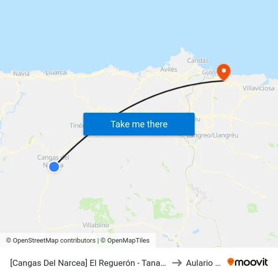 [Cangas Del Narcea]  El Reguerón - Tanatorio [Cta 04636] to Aulario Norte map