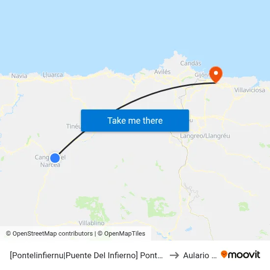 [Pontelinfiernu|Puente Del Infierno]  Pontelinfiernu [Cta 04653] to Aulario Norte map
