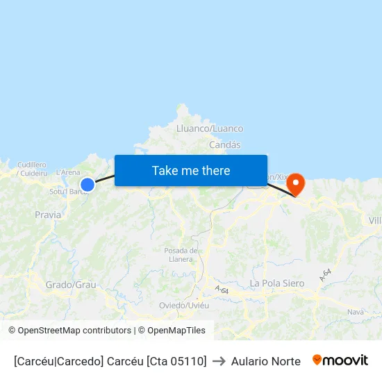 [Carcéu|Carcedo]  Carcéu [Cta 05110] to Aulario Norte map